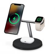 Подставка для беспроводной зарядки Belkin BOOST↑CHARGE PRO 3-в-1 с MagSafe Black