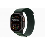 Apple Watch Ultra 2 49 мм «чёрный титан» ремешок Alpine тёмно-зеленого цвета M
